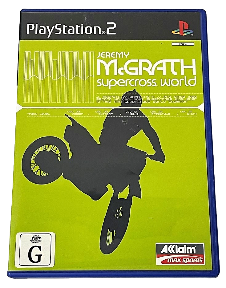 Jeremy McGrath Supercross World PS2 PAL *Complete* Dirt Bikes (Pre-Owned)