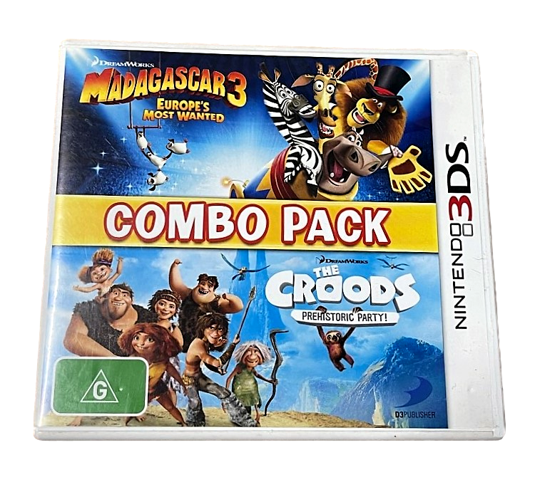 Combo Pack Madagascar 3 and The Croods Nintendo 3DS 2DS Game (Pre-Owned)